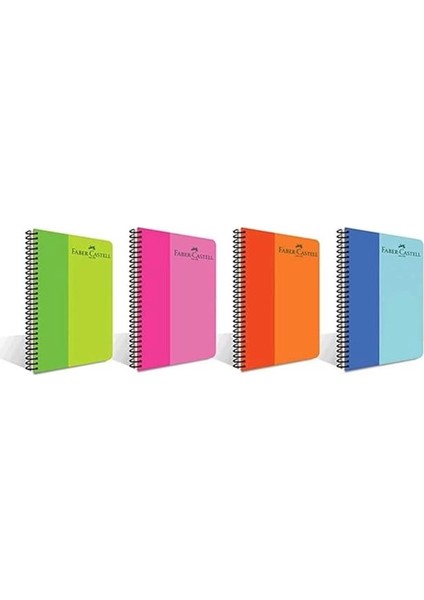 Faber-Castell Spiralli Defter, A4, 100 Yaprak, 70G Kağıt, Kareli, 500 Mikron Pp Kapak, Pet Spiralli