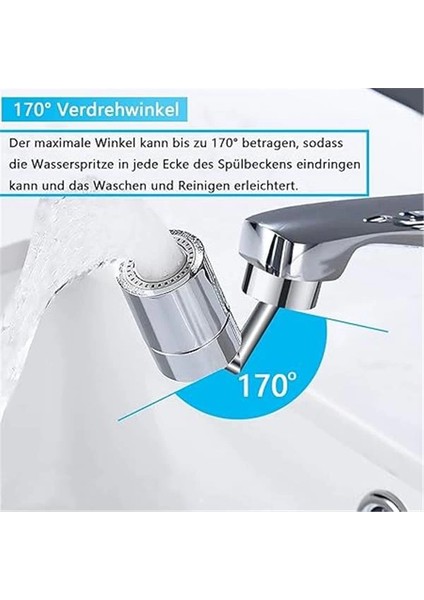 720 Derece Döndürülebilir Musluk Akış Regülatörü, Musluk Havalandırıcı Evye Bataryası Krom