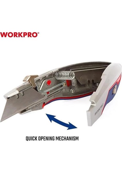 WP213011 Ağır Hizmet Alüminyum Gövde Geri Çekilebilir Rötuş Maket Bıçağı + 3 Adet Yedek