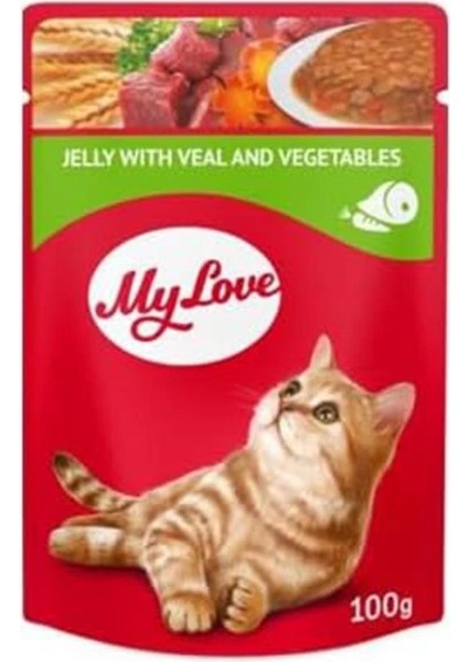 Jöleli Dana Etli-Sebz. Pouch Kedi Maması, 100GR, 24 Adet fiyatları