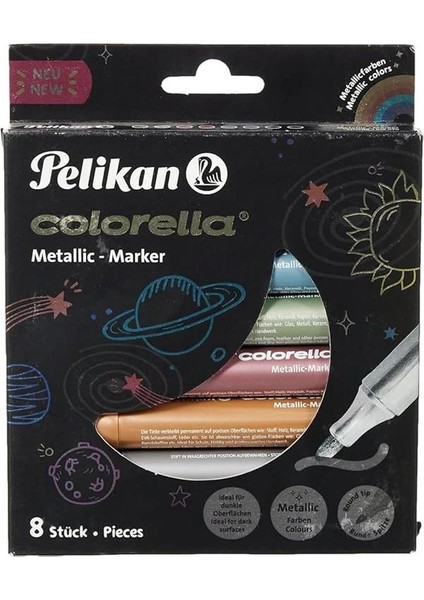 Colorella Metalik 411 Keçeli Kalem 8li Kutu