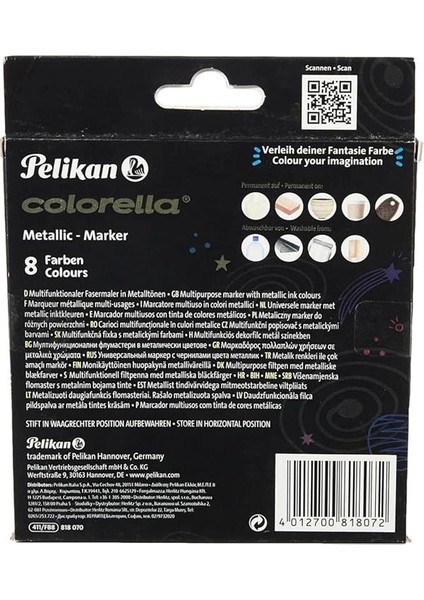 Colorella Metalik 411 Keçeli Kalem 8li Kutu fiyatları