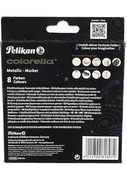 Colorella Metalik 411 Keçeli Kalem 8li Kutu