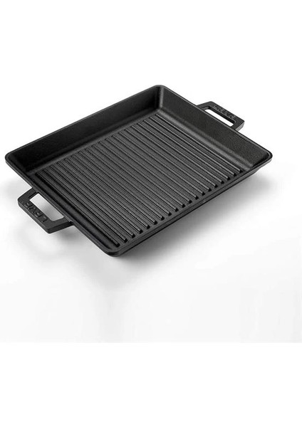 Metal Kulplu Döküm Izgara Tava, 26X32 Cm, Siyah modelleri