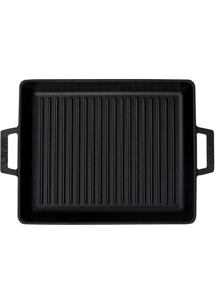 Metal Kulplu Döküm Izgara Tava, 26X32 Cm, Siyah fırsatları