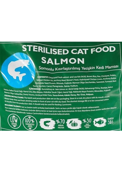 Az Tahıllı Yetişkin Kedi Maması Steril Somonlu 15 kg fırsatları