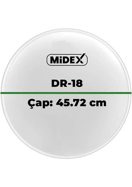 Midex DR-18WH Beyaz Renk 18 Inç Bas Kick Bateri Davul Derisi Drumhead 18'' Inch (45.72 Cm) modelleri