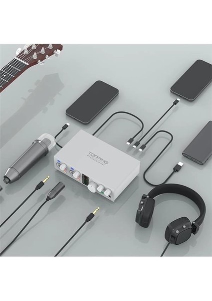 Topping Professional E2X2 Otg | Black Yüksek Kalite Usb-C Ses Kartı: 2-Giriş/2-Çıkış 24BIT/192KHZ modelleri