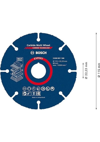 Professional 1x Expert Carbide Multi Wheel Kesici Diskler (Sert Ahşap, Çivili Ahşap, Plastik modelleri
