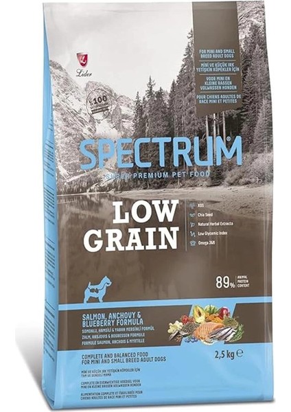 Düşük Tahıllı Somonlu, Hamsili, Yaban Mersinli Küçük Irk Yetişkin Köpek Maması 2.5kg