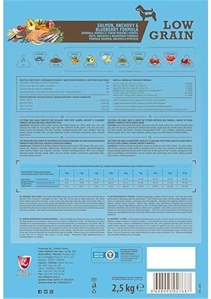 Düşük Tahıllı Somonlu, Hamsili, Yaban Mersinli Küçük Irk Yetişkin Köpek Maması 2.5kg
