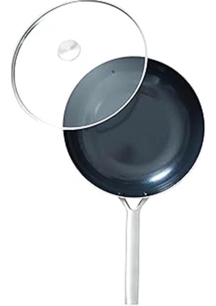 Van Kempen & Begeer 28 cm Wok Fırına Girebilen Seramik Kaplama Cam Kapaklı Çelik