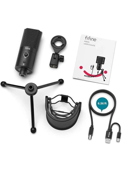 Mikrofon Pc Kondansatör, Tip A/c USB Mikrofon Mac Ps4 Ps5 Için, Standlı Mikrofon, Pop Filtre