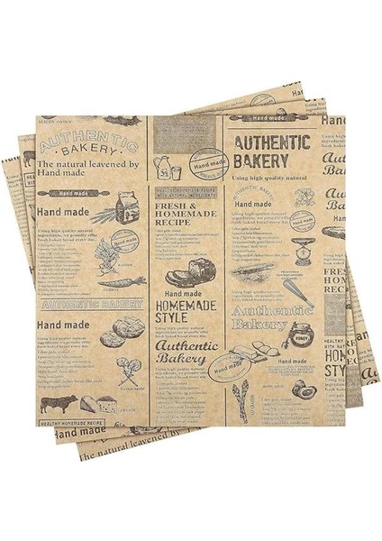 Vintage Gazete Desenli Yağlı Kağıt, Kendinden Desenli Mutfak Sunum Kağıdı, Yemek Sunumları