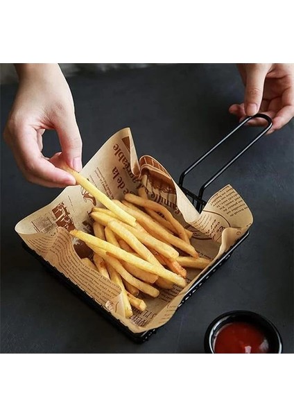 Vintage Gazete Desenli Yağlı Kağıt, Kendinden Desenli Mutfak Sunum Kağıdı, Yemek Sunumları fiyatları