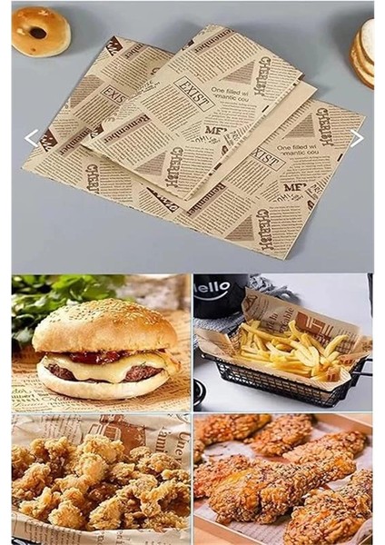 Vintage Gazete Desenli Yağlı Kağıt, Kendinden Desenli Mutfak Sunum Kağıdı, Yemek Sunumları fırsatları