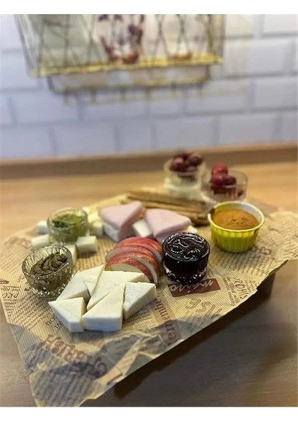 Vintage Gazete Desenli Yağlı Kağıt, Kendinden Desenli Mutfak Sunum Kağıdı, Yemek Sunumları indirimleri