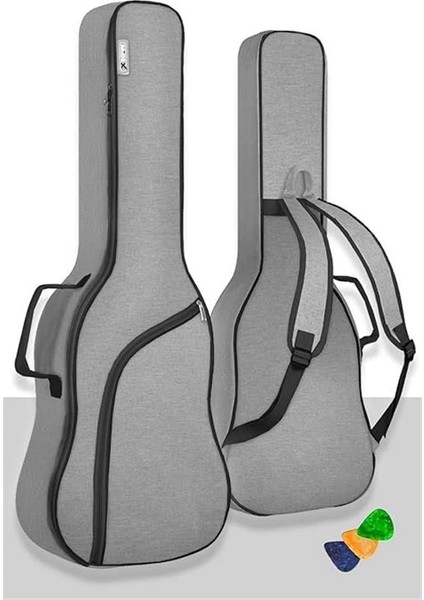 Midex Cs-41 Case Akustik Gitar Soft Case Kalın Çanta Kılıf Gigbag (Pena Hediyeli) Gri