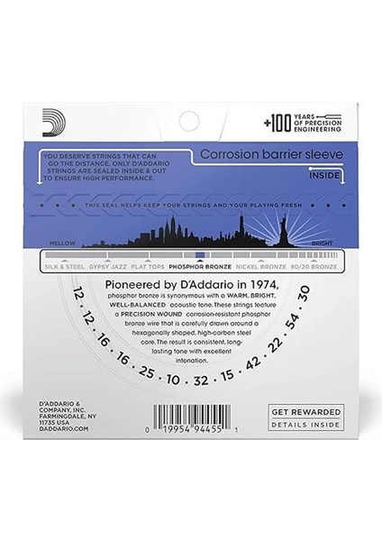 D'addario EJ37 12 Telli Akustik Gitar Teli (12-54)