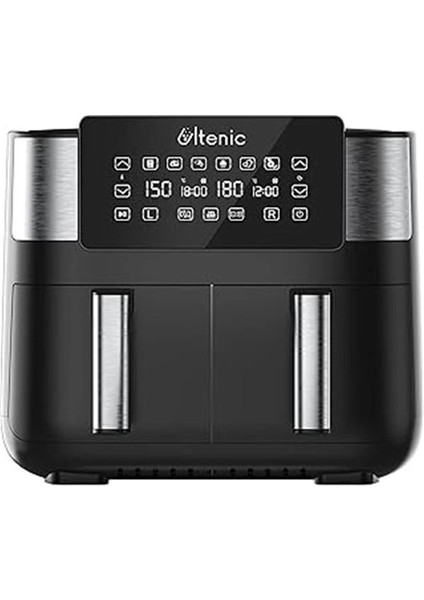 K20 Airfryer, Çift Bölmeli Fritöz, 8 Litre Xxl, 2850 W, Siyah