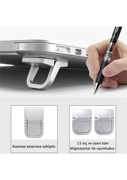 2 Adet Yapışkanlı Katlanılabilir Laptop Standı Portatif Macbook Bilgisayar Laptop Stand Ayagi modelleri