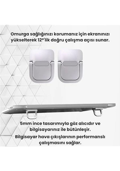 2 Adet Yapışkanlı Katlanılabilir Laptop Standı Portatif Macbook Bilgisayar Laptop Stand Ayagi