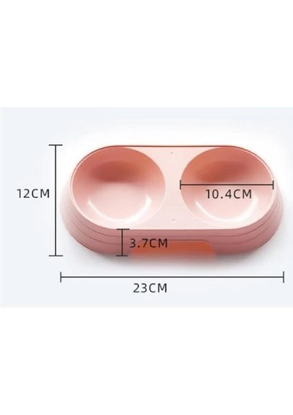 Çift Bölmeli Evcil Hayvan Mama Kabı (Mavi)