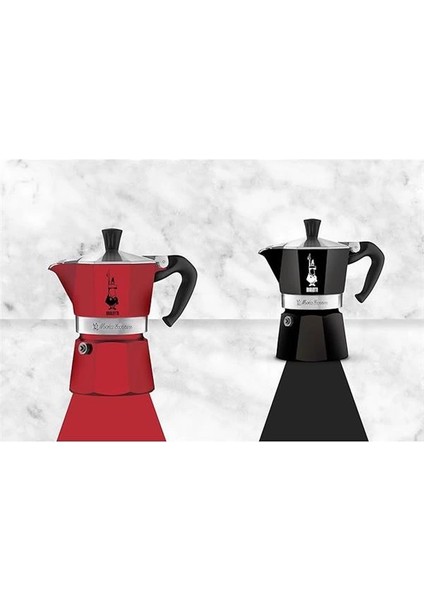 - Moka Express Siyah: 3 Cups Ocak Üstü Espresso Pişirici - 130ML - Alüminyum Gövde -