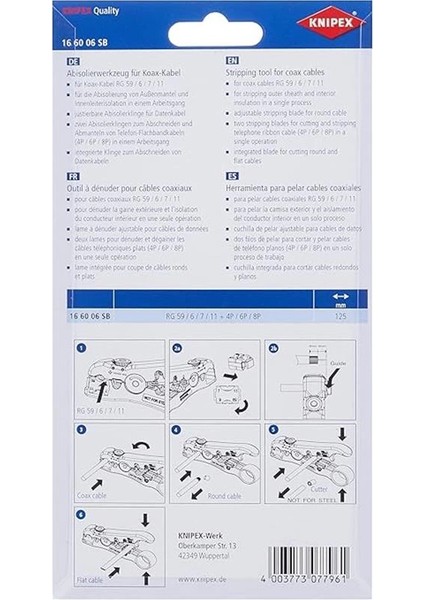 Koaksiyel ve Veri Kabloları Için Sıyırma Aleti 125 mm 16 60 06 Sb modelleri