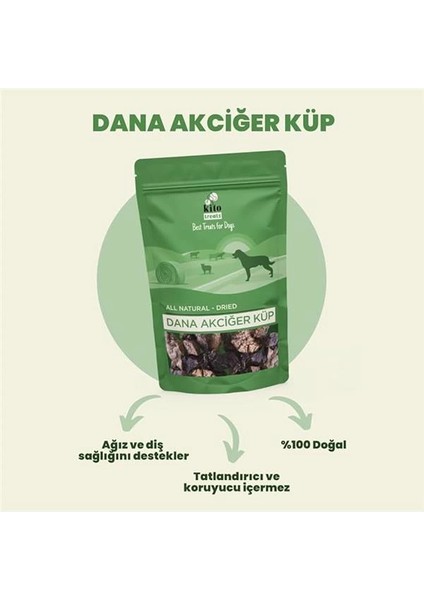 Dana Akciğer Küp Atıştırmalık Köpek Ödül MAMASI%100 Doğal, Glutensiz, Organik 100 gr (Dog modelleri
