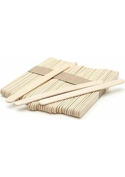 Ahşap Dondurma Çubukları (50 Adet) Pratik Evde Dondurma Yapma Çubuğu (Ahşap Kaşık)