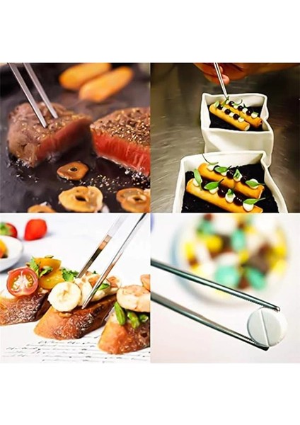 Fansh 304 Paslanmaz Çelik Mangal Cımbızı, Profesyonel Mutfak ve Uzun Saplı Gıda Cımbızı, Çok