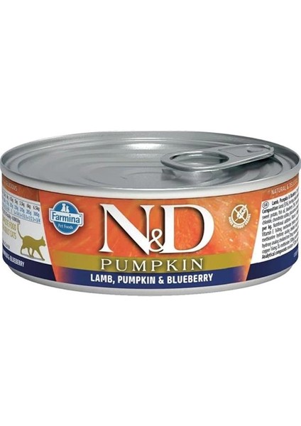 N&d Pumpkin Yaş Kedi Maması, Kuzu & Yabanmersinli, Yetişkin, 70 gr