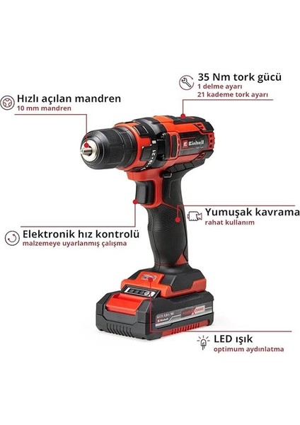 Te-Cd 18/35 Li (1x1,5 Ah), Akülü Vidalama modelleri