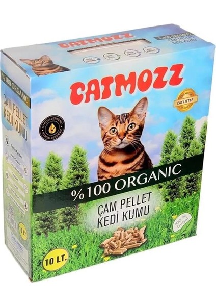 Hipoalerjenik Doğal Organik Çam Peleti Kedi Kumu 10 Lt