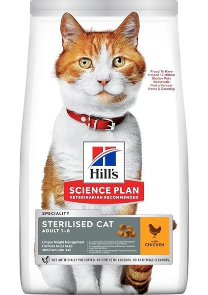 Hill's Scıence Plan Kısırlaştırılmış Yetişkin Tavuklu Kedi Maması 8+2 kg