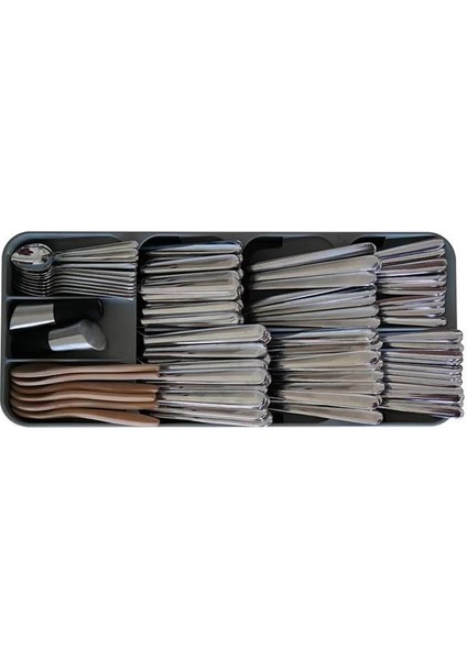 50804 9 Bölmeli Çekmece Kaşıklık, Gri