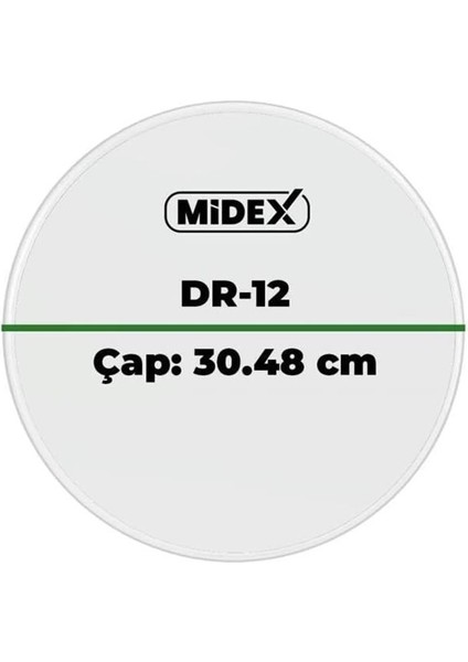 Midex DR-12R Şeffaf Renk 12 Inç Alto Bateri Davul Derisi Drumhead 12'' Inch (30.48 Cm) modelleri