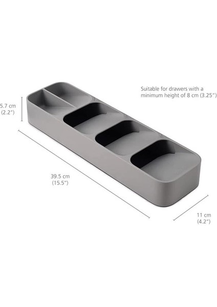 85119 Drawerstore Kompakt Çatal Kaşık Düzenleyici, Gri