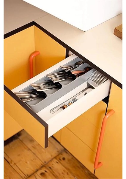 85119 Drawerstore Kompakt Çatal Kaşık Düzenleyici, Gri