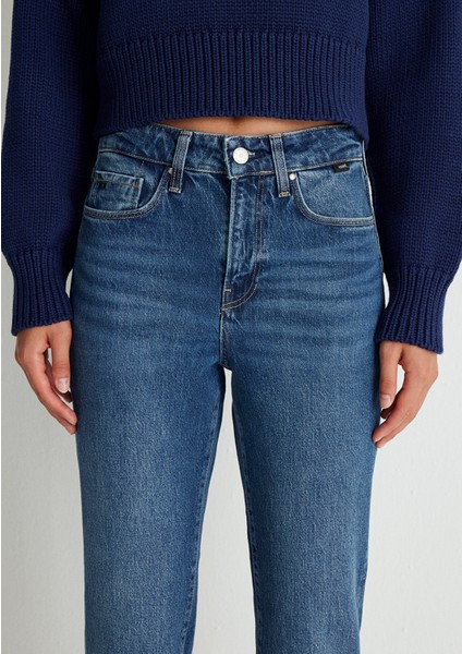 Cindy Classic Denim Gölgeli Koyu Mavi Jean Pantolon 100277-87925