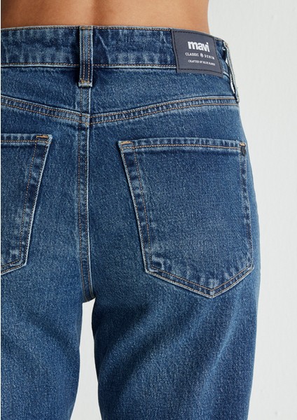 Cindy Classic Denim Gölgeli Koyu Mavi Jean Pantolon 100277-87925