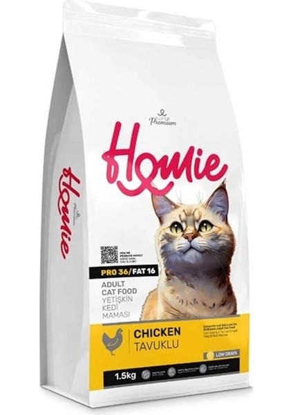 Süper Premium Düşük Tahıllı Tavuklu Yetişkin Kedi Maması 1.5 kg