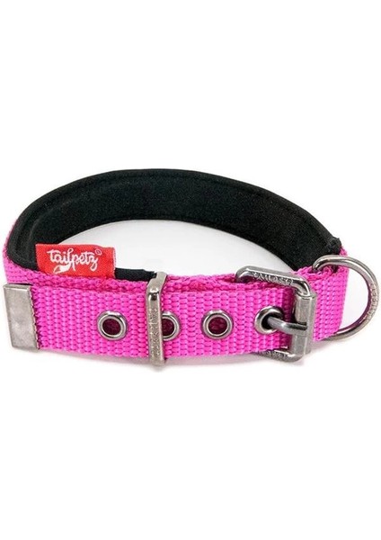 Yumuşak Dokulu Köpek Boyun Tasması - Rahat ve Dayanıklı, Konforlu (Fuşya, Medium 35-40CM)