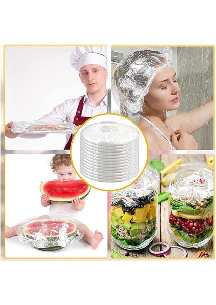 100 Adet Tencere,tabak Bonesi,tek Kullanımlık Dayanıklı Lastikli Poşet,tabak ve