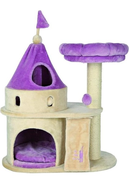My Kitty Darling Kale Kedi Kulübesi, Tırmalama Direği, Kedi Ağacı, Ponpon, Kıvrımlı Oyuncak
