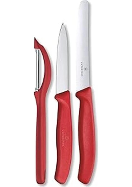 6.7111.31 Kırmızı Soyma Seti, 3 Parça