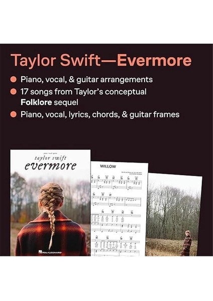 Taylor Swift - Evermore Piano/vocal/guitar Songbook modelleri