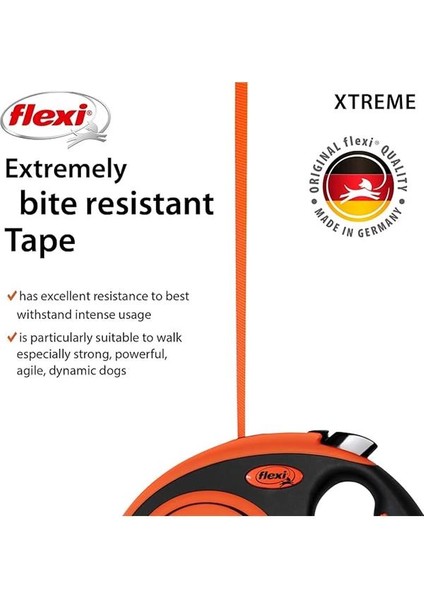 Flexi Geri Çekilebilir Kurşun Xtreme Bant Tasması Turuncu - S modelleri