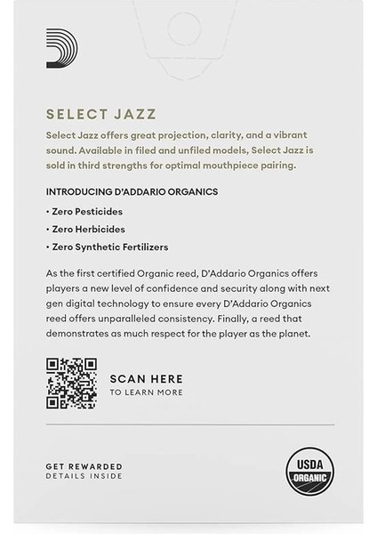 D'addario Organik Select Jazz Filed Alto Saksafon - Saksafon Boruları - Ilk ve Tek Organik Kamış fiyatları